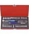 COFFRET DE DOUILLES METRIQUES ET ACCESSOIRES 1/4" 39 PIECES