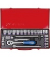 COFFRET DE DOUILLES METRIQUES ET ACCESSOIRES 1/2" 24 PIECES