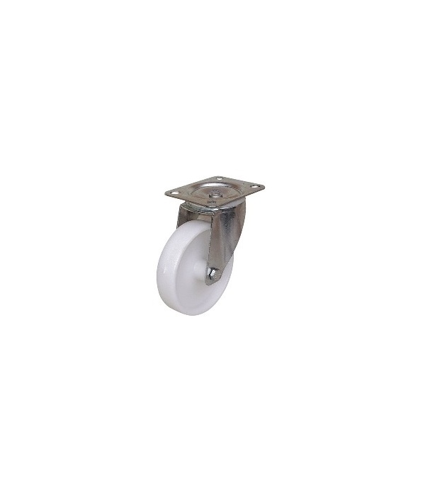 ROULETTE MANU-ROLL POLYPROPYLENE POLYCHOC BLANC PIVOTANTE
