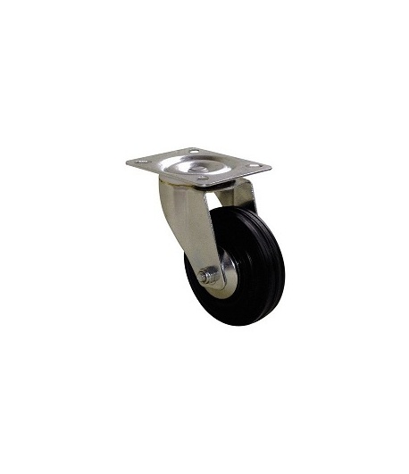 ROULETTE MANU-ROLL CAOUTCHOUC MANUTAL NOIR PIVOTANTE FIXE
