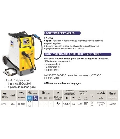 POSTE DE SOUDURE SYNERGIQUE 200